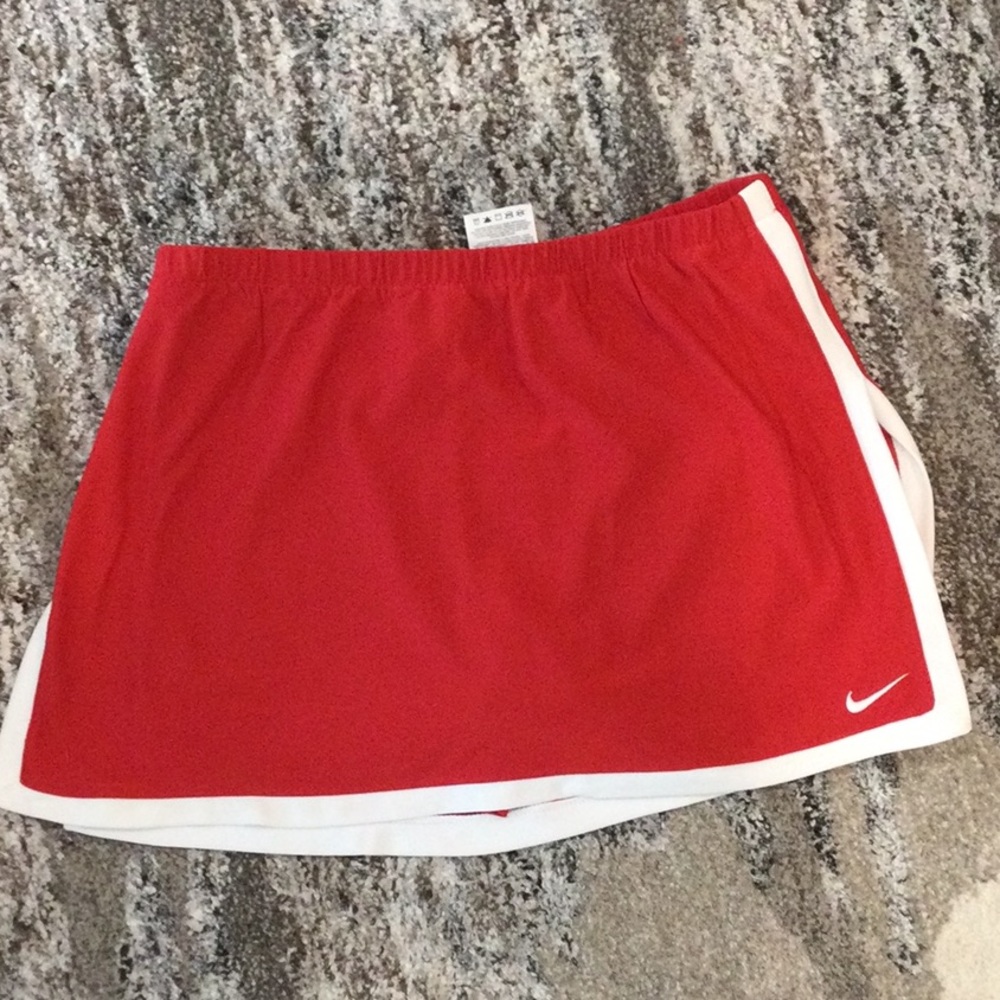Red Nike tennis skort
